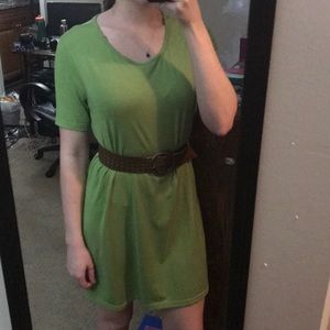 Lime Green Cotton T-shirt Dress
